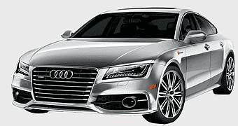 Audi A7 icon, compact sedan, luxury vehicle, automotive exterior, high-resolution car image, premium car design, silver Audi model