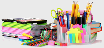 school supplies organization, office stationery set, promotional business materials, desk organization tools, colorful office accessories, educational tools for students, workspace essentials kit