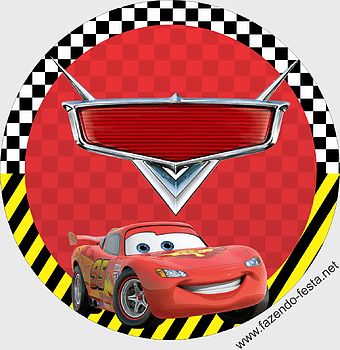 Lightning McQueen sticker, Disney Cars adhesive, Brazil party decoration, red car label, Pixar character design, racing event accessory, automotive themed party