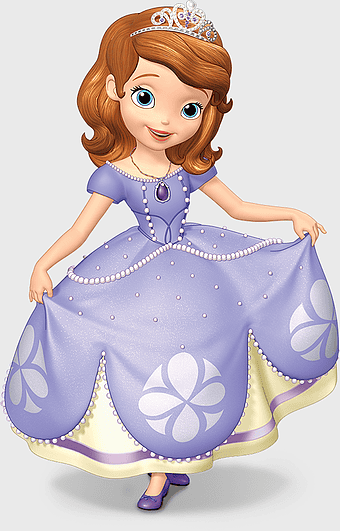 Sofia the First illustration, Disney Princess wall decal, Sofia the First cartoon character, Disney Junior sticker, princess dress design, royal tiara art, children's room decor