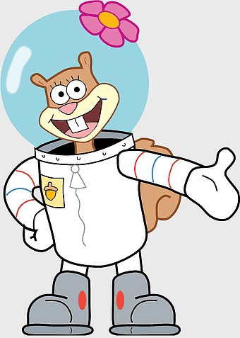 Sandy Cheeks, SpongeBob SquarePants character, underwater astronaut, cartoon squirrel, animated sea creature, marine adventure, underwater exploration, aquatic adventure