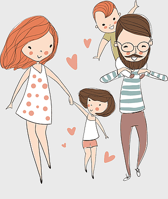 happy family art, parents with children, cartoon family illustration, father holding child, family love moments, playful family scene, heartwarming family visuals
