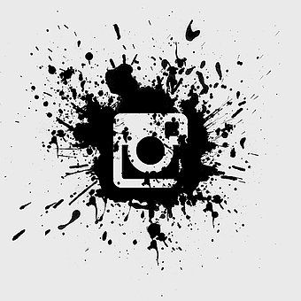 YouTube icon design, hand-painted logo, monochrome computer art, splatter film painting, digital graphic elements, abstract black and white visuals, minimalist tech symbols