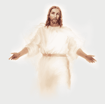 Holy Face of Jesus, Jesus Christ standing, Christian religious icon, peace of God through Christ, divine presence, spiritual enlightenment, sacred