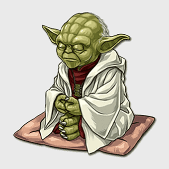 Yoda meditation, Star Wars character, third eye concept, fantasy art, Jedi wisdom, green master, spiritual figure