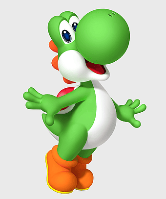 Yoshi character, Super Mario World 2: Yoshi's Island, Mario Bros game, Mario Kart 7, Nintendo gaming mascot, cartoon dinosaur figure, video game iconography