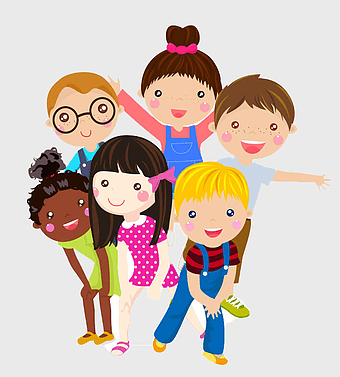 smiling children illustration, cartoon kids group, happy toddler art, playful children faces, diverse kids drawing, cheerful child characters, friendship among children