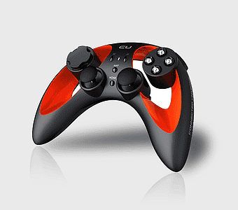 game controllers for video games, wireless joystick controller, 3D computer gamepad design, electronic device for gaming, ergonomic gaming accessory, interactive video game input, modern console controller technology
