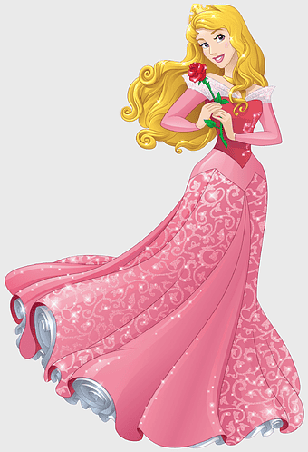 Princess Aurora Disney, Sleeping Beauty character, pink gown princess, red rose fairy tale, royal fantasy art, enchanted princess illustration, fairytale character design