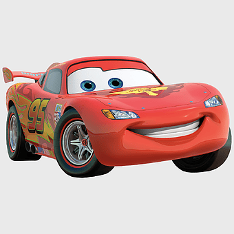 Lightning McQueen, Disney Cars character, Pixar animated vehicle, red sports car, cartoon car design, animated racing car, movie character vehicle