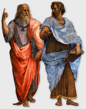 philosophers holding books, ancient Greek philosophers, School of Athens illustration, Socrates and Plato, classical art depiction, historical costume design, ethical philosophy discussion