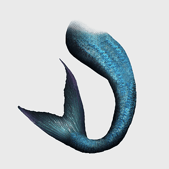blue mermaid tail, Vincent Tabak Mermaid, modified mermaid tail, blue abstract tail, aquatic fantasy art, mythical sea creature, digital mermaid illustration