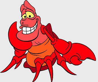 Sebastian the crab, Little Mermaid character, Disney cartoon icon, red hermit crab, ocean-themed artwork, underwater hero, animated marine life