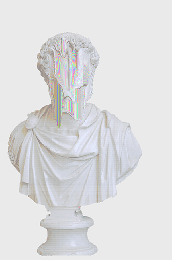 white man bust sculpture, Desktop Holography Statue, classical Roman figurine, aesthetics vaporwave art, holographic classical bust, digital classical sculpture, glitch art statue design