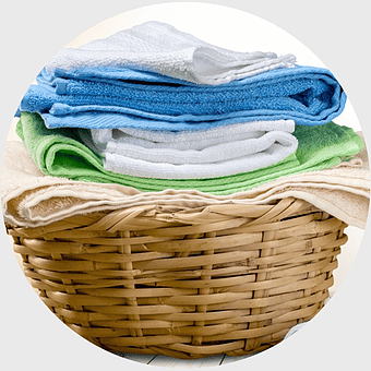 self-service laundry towels, laundry detergent for home appliances, wicker laundry basket, cleaning materials for laundry, laundry room organization, towel storage solutions, eco-friendly laundry practices