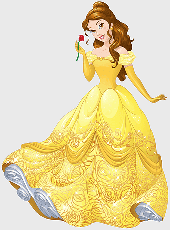 Belle Disney Princess, yellow ball gown, enchanted rose, Disney character, fairytale princess, royal attire, fantasy costume