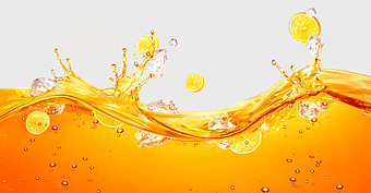 orange juice splash, orange slices in juice, carbonated orange drink, fruit juice illustration, refreshing citrus beverage, vibrant orange liquid, splashing citrus drink