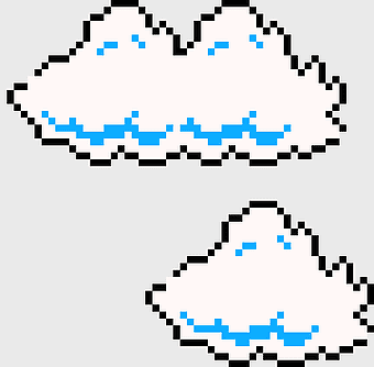 Super Mario Bros. 3 Cloud, pixel art illustration, white and blue clouds, Nintendo gaming art, retro video game graphics, classic Mario series design, pixelated cloud sprite