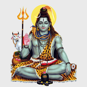 Lord Shiva illustration, Shiva Ganesha High-definition video, Hindu God art, bhakti religion, divine trident icon, sacred serpent symbol, cosmic meditation figure