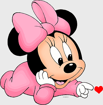 Minnie Mouse illustration, Disney cartoon character, pink bow Minnie, baby Minnie Mouse, Disney baby characters, cute cartoon baby, infant Disney art
