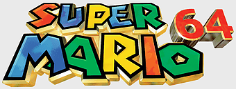 Super Mario 64 logo, Nintendo 64 game art, Mario Bros branding, Super Mario 64 DS recreation, retro gaming graphics, iconic video game symbols, classic Nintendo characters