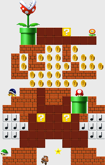 Super Mario Bros, New Super Mario Bros U, mario party, nintendo 3ds, mario level design, mario game elements, mario world map