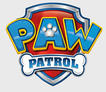 PAW Patrol logo, Nickelodeon animation, Puppy emblem, entertainment show, children's TV series, animated adventure, rescue-themed cartoon, family-friendly entertainment