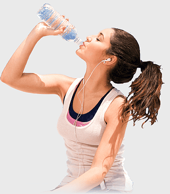 woman drinking water, mineral water bottle, physical fitness hydration, sugary drink alternative, healthy lifestyle refreshment, fitness water intake, active hydration habits