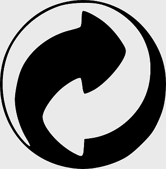 recycling symbol illustration, green dot recycling codes, plastic recycling symbol, monochrome recycling icon, sustainable packaging labels, eco-friendly design elements, circular economy graphics