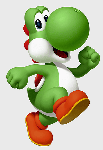 Yoshi, Super Mario World 2: Yoshi's Island, Nintendo 3DS, Yoshi's Story, cartoon character design, green dinosaur art, video game mascot illustration