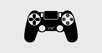 PlayStation 4 controller, gamepad icon, black joystick, video game accessory, gaming hardware, console peripherals, interactive entertainment