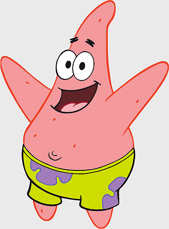 Patrick Star, SpongeBob SquarePants character, starfish cartoon, pink smile, underwater adventure, friendly sea creature, animated series art