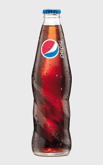 Pepsi glass bottle, carbonated soft drinks, Pepsi Max Soft drink, glass cola bottle, refreshing soda, beverage branding, iconic soft drink