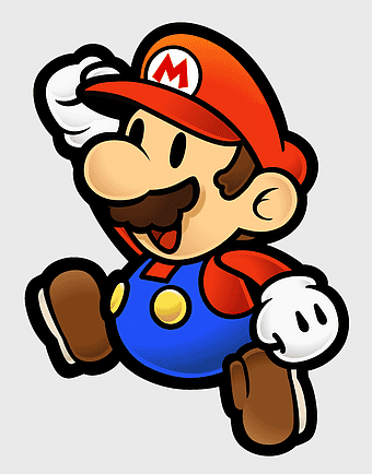 Super Paper Mario, Mario Bros character, Paper Mario artwork, Super Mario RPG game, Mario video game art, Mario series hero, Mario cartoon illustration