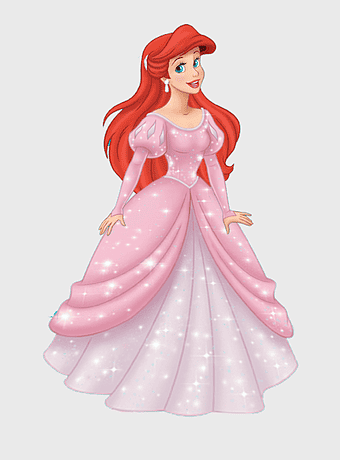 Ariel Disney Princess, Little Mermaid character, pink gown princess, Disney character art, fantasy princess attire, royal fairy tale, animated princess illustration
