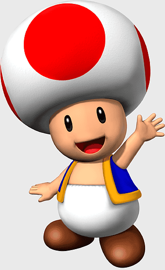 Super Mario Bros Toad, cartoon character, Nintendo gaming, video game mascot, mushroom-themed character, playful animation, iconic video game figure, cheerful gaming icon