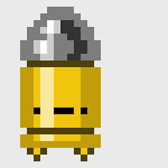 gold bullet sprite, silver bullet illustration, Enter the Gungeon PlayStation 4, pixel art weapon, retro game graphics, pixelated character design, video game collectibles