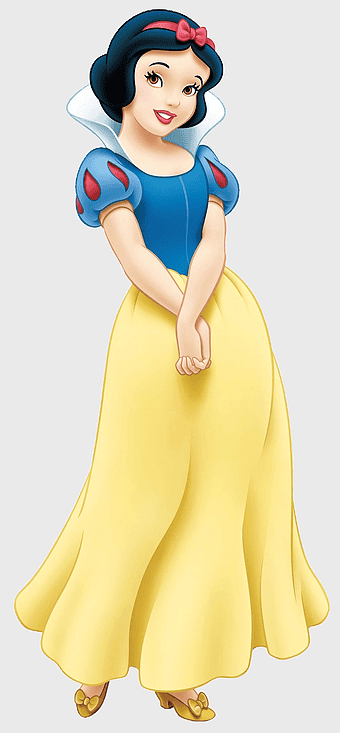 Snow White illustration, Disney Princess cartoon, Magic Mirror fairy tale, yellow dress character, classic animated princess, iconic Disney hero, fairytale fantasy art