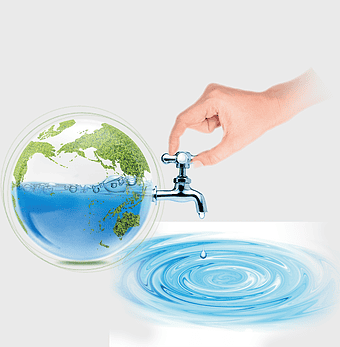 water conservation efforts, conserve water resources, globe with water drop, water tap management, sustainable water use, environmental water protection, global water awareness