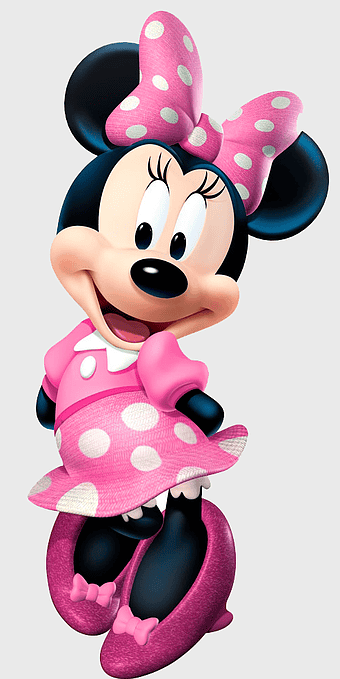 3D Minnie Mouse figurine, Minnie Mouse wall decal, baby Minnie Mouse cartoon, Mickey Mouse and Friends animation, Disney character merchandise, polka dot mouse toy, animated mouse character design