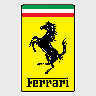 Ferrari logo, prancing horse emblem, LaFerrari car logo, Scuderia Ferrari symbol, Italian luxury car brand, automotive heritage icon, classic sports car insignia