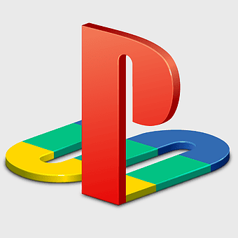 Sony PlayStation logo, PlayStation console branding, video game symbol, PSX gaming icon, gaming console emblem, entertainment technology, interactive media logo