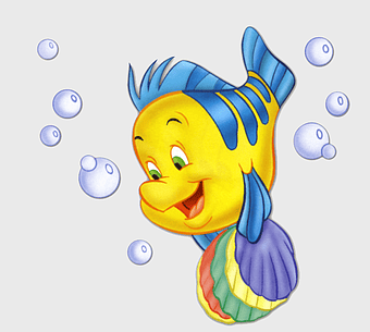 Flounder Little Mermaid, Disney cartoon character, yellow fish illustration, Ariel's friend Flounder, underwater fantasy art, sea creature drawing, animated marine life