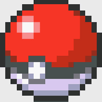 8-bit Pokémon Pixel art, Poké Ball sprite, red pixel art, 8-bit game icon, retro gaming graphics, pixelated Pokémon items, digital art collectibles