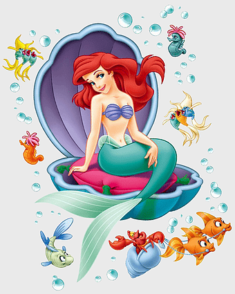 Ariel Disney Princess, Little Mermaid illustration, cartoon mermaid, Walt Disney Company, underwater fantasy, magical sea creatures, princess adventure, enchanting ocean tale