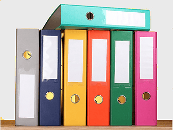 office folders, document organization, colorful file binders, office supplies, file storage solutions, workspace organization tools, business document management