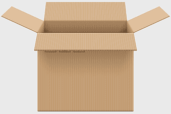 open cardboard box, corrugated fiberboard packaging, kraft paper carton, decorative open box, shipping container, storage solution, eco-friendly packaging