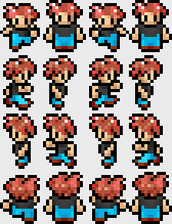 8-bit sprite character, retro gaming art, pixel art animation, 8-bit nintendo character, vintage video game sprite, pixelated character sheet, classic game character design