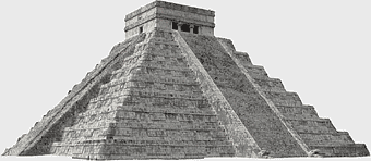 Pyramid of the Sun Mexico, El Castillo Chichen Itza, Mesoamerican pyramids, ancient Maya architecture, archaeological landmarks, historic Mesoamerican sites, monochrome pyramid