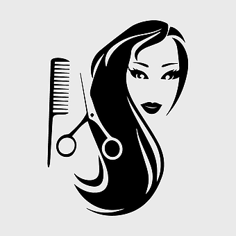 Hair-cutting shears, Beauty Parlour tools, Cosmetologist equipment, Hairbrush styling, Urban beauty salon, Monochrome hair tools, Professional haircutting instruments